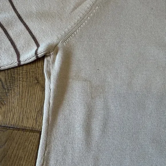 VTG 90s Goodclothes 3 pc Cardigan And Tank Cream Brown Leopard Stripe Set Sz XL - Picture 5 of 14